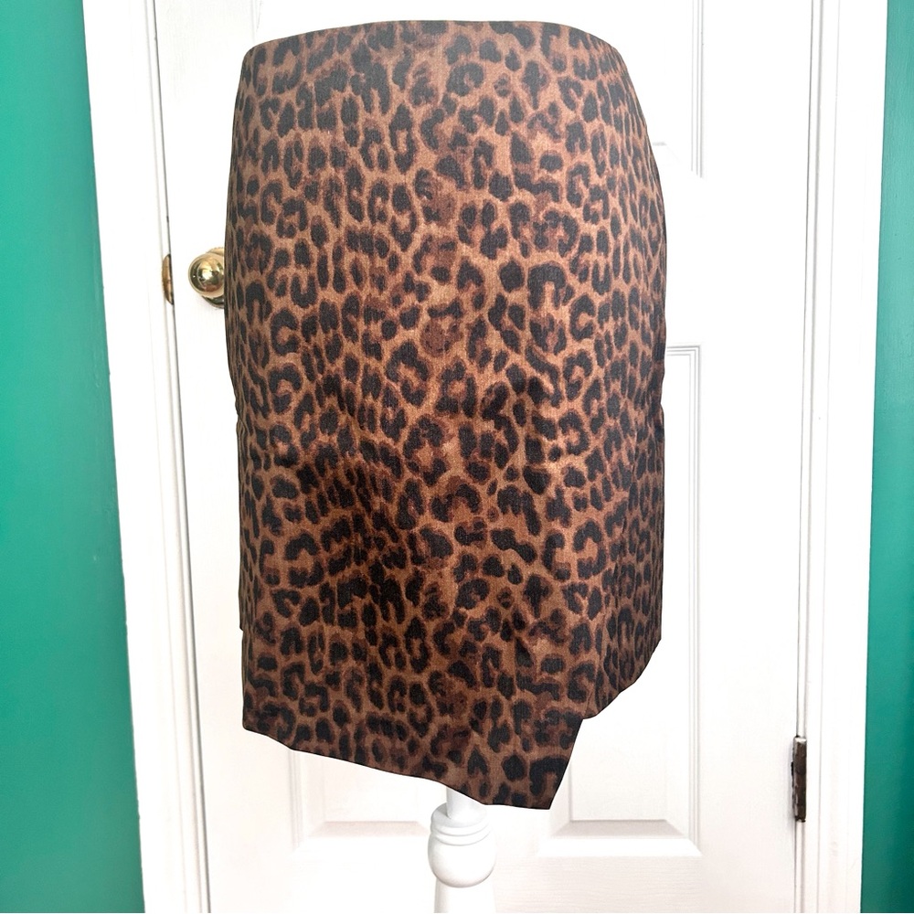 Leopard Print Wool Skirt Size 4